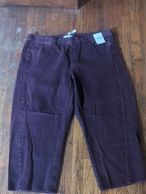 Madewell Purple Pieced Barrel-Leg Jeans
